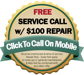 Free service call with $100 repair